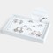 Velvet 7 Slots Ring Earrings Trays Showcase Display Jewelry Storage (White)